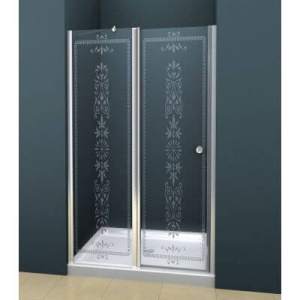 Душевая дверь в нишу Cezares Royal Palace ROYAL PALACE-B-12-60/60-C 120 профиль хром, прозрачное стекло с узором